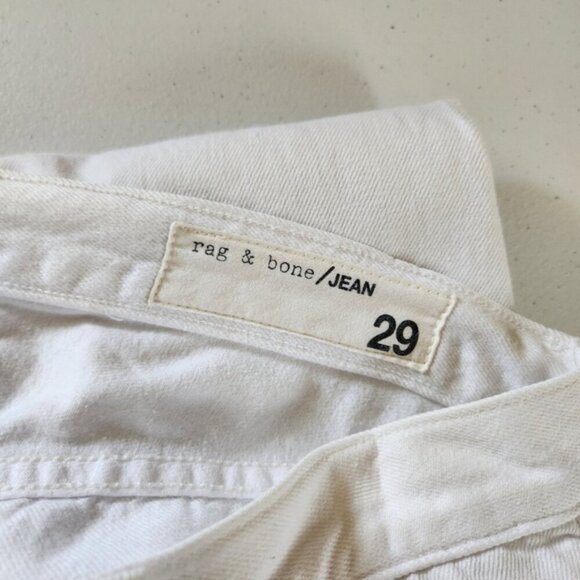 Rag & Bone Marilyn Crop Flare Jeans White Frayed Hem High Waisted Rise Size 29 - Picture 7 of 12